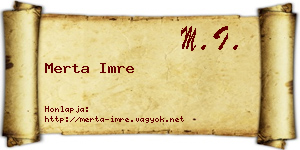 Merta Imre névjegykártya